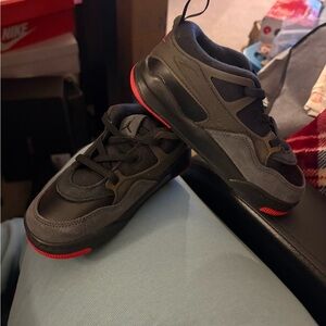 Jordan Low-Top Sneakers in Black and Red Accent